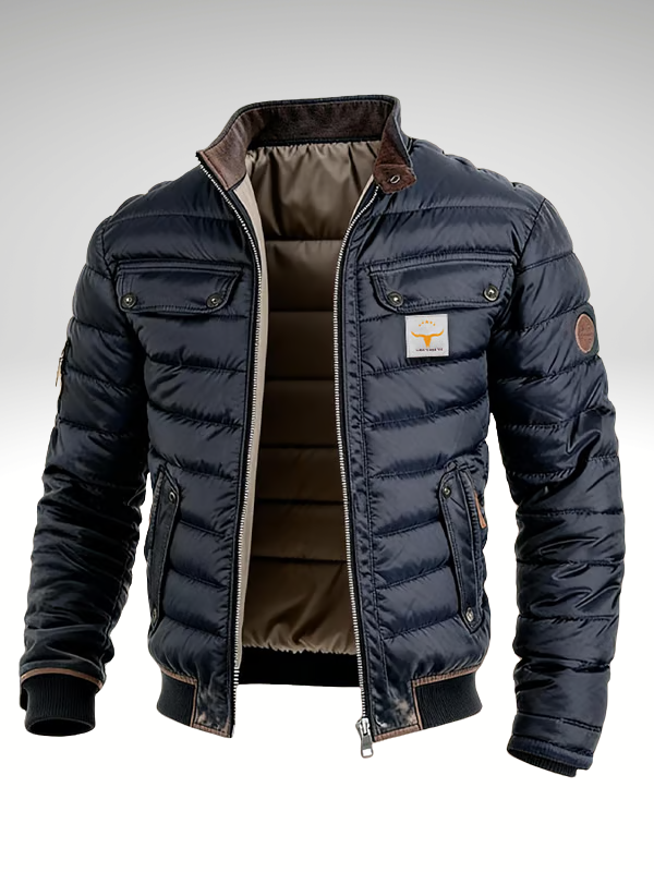 Everett | Kurtka utility w stylu vintage z kontrastowym kołnierzem