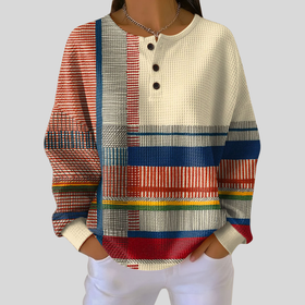 Kremowy patchwork w paski