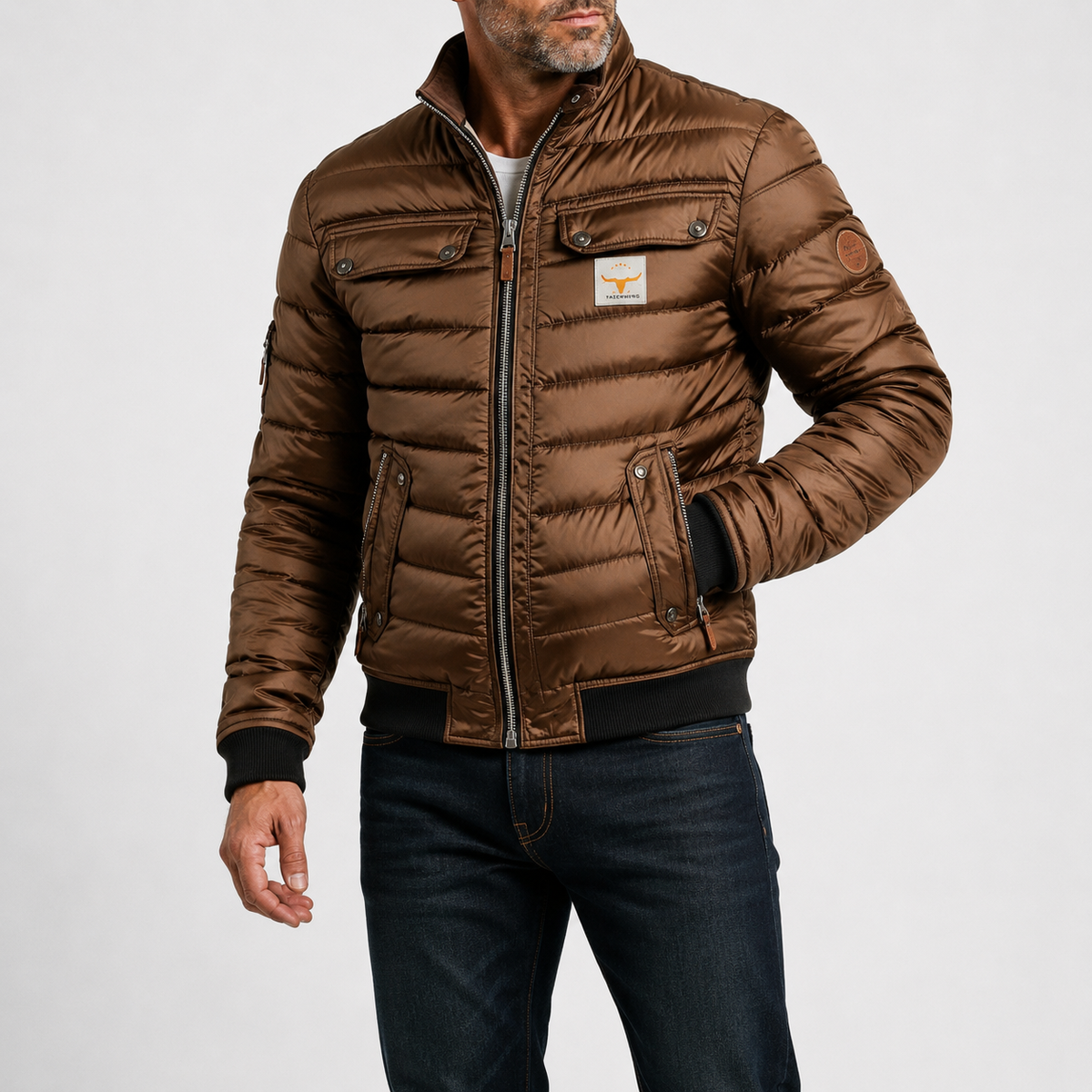 Everett | Kurtka utility w stylu vintage z kontrastowym kołnierzem