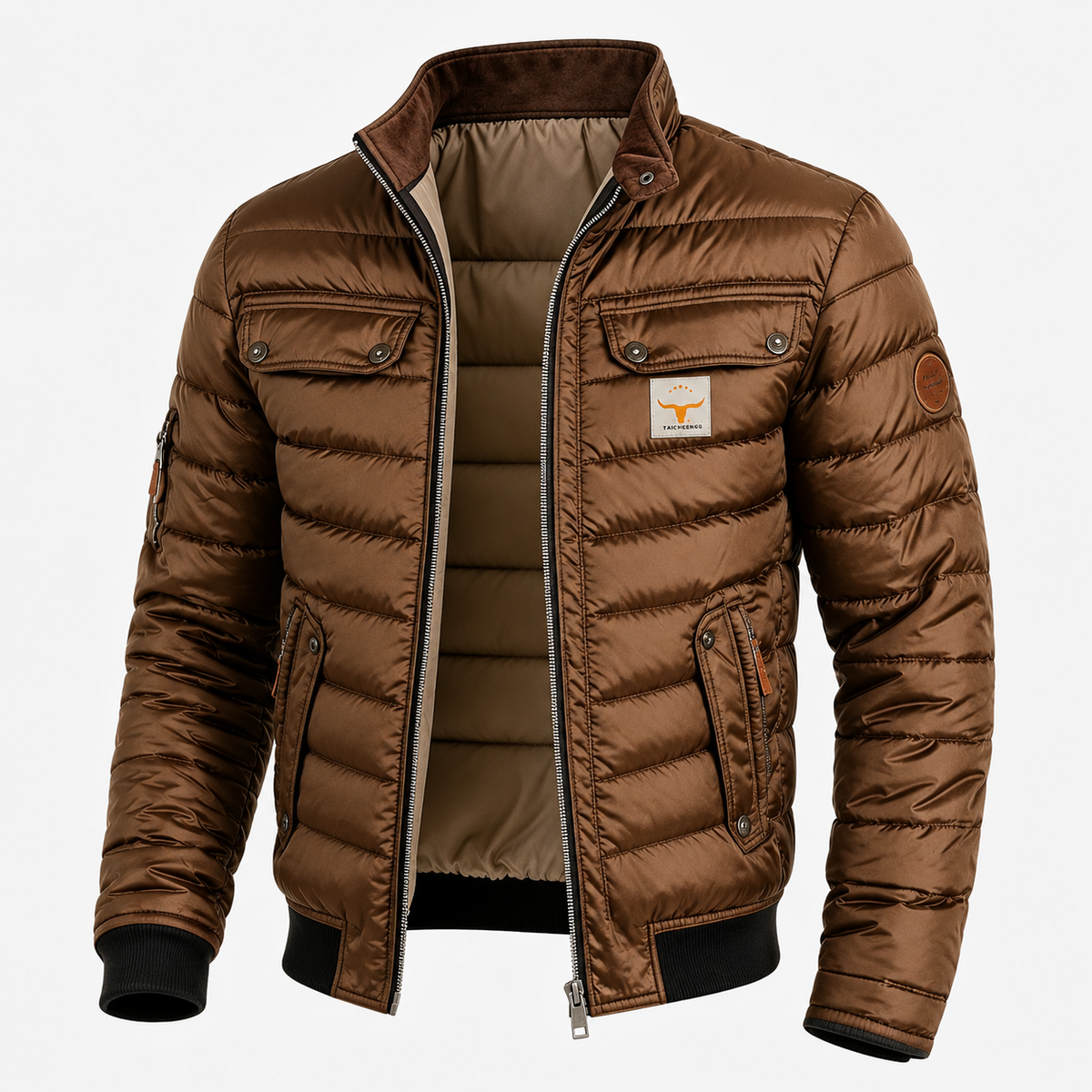 Everett | Kurtka utility w stylu vintage z kontrastowym kołnierzem