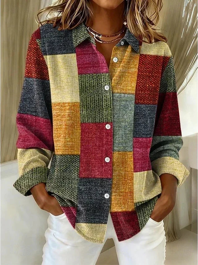 MARGUERITE | Bluzka vintage w patchwork na guziki